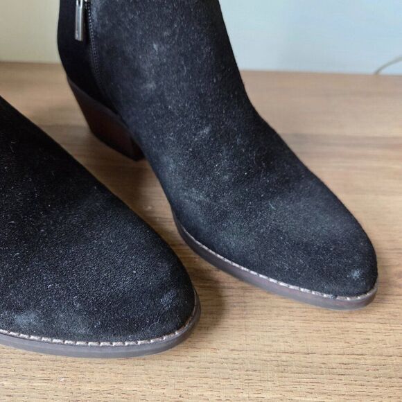 EUC LUCKY BRAND FENLEY GENUINE LEATHER UPPER STACKED HEEL BOOTIES SIZE 8.5 WMNS - Picture 7 of 16